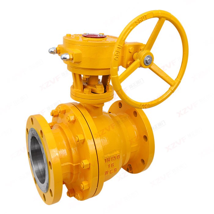 Worm gear fireproof and anti-static flange ball valve