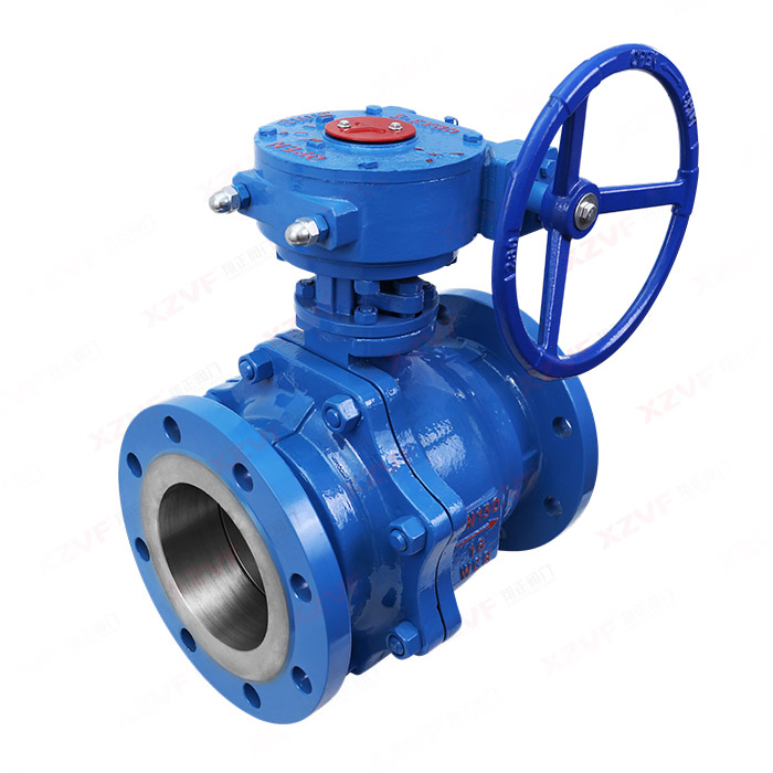 Worm gear hard seal flange ball valve